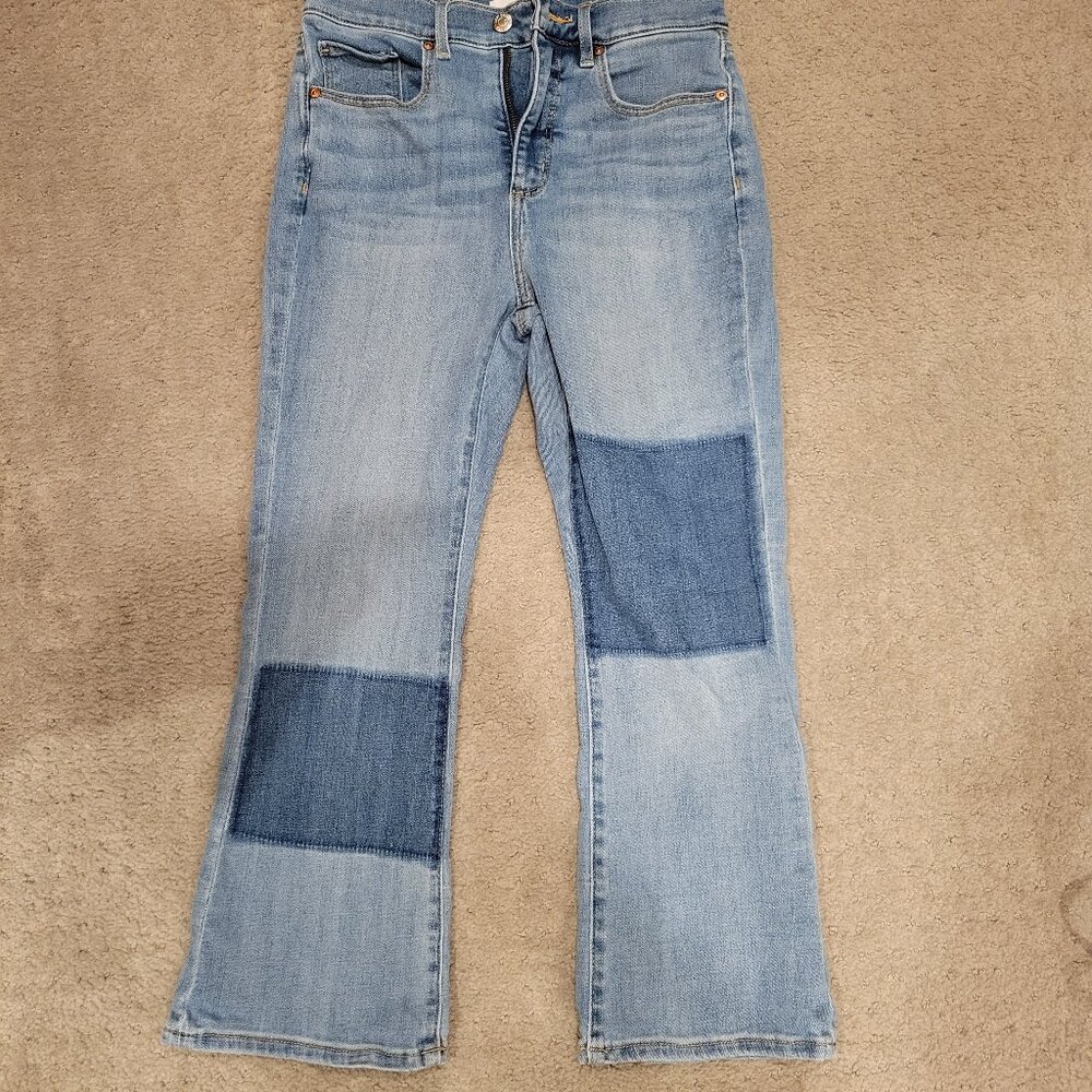 Women's Blue Patchwork Jeans